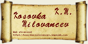 Kosovka Milovančev vizit kartica